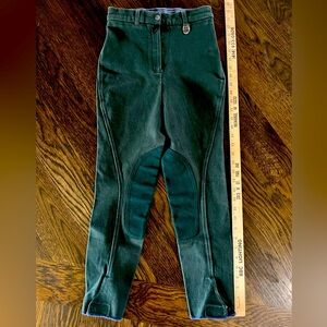Green kids large breeches riding pants Equilibre horse